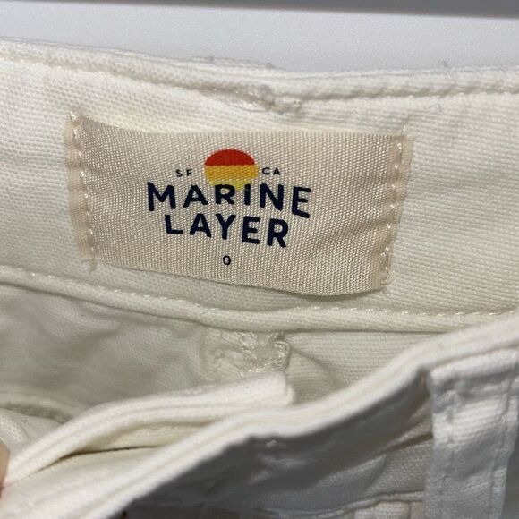 Marine Layer Maya Slim Straight Crop Leg Utility Pant Painter White Size 0 NWT - Picture 7 of 12